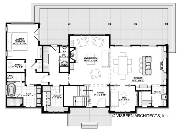 House Design - Farmhouse Floor Plan - Main Floor Plan #928-306