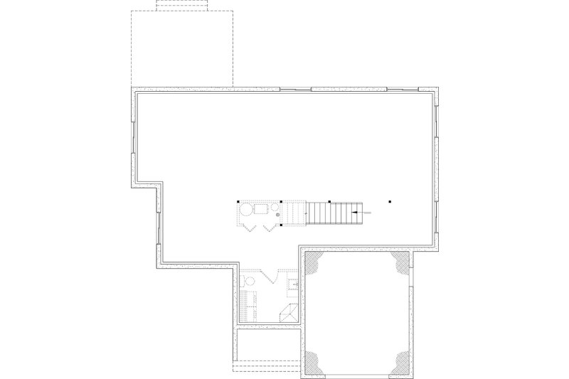 Architectural House Design - Floor Plan - Lower Floor for Farmhouse House Plan #23-2854 - 2 bed, 1 bath