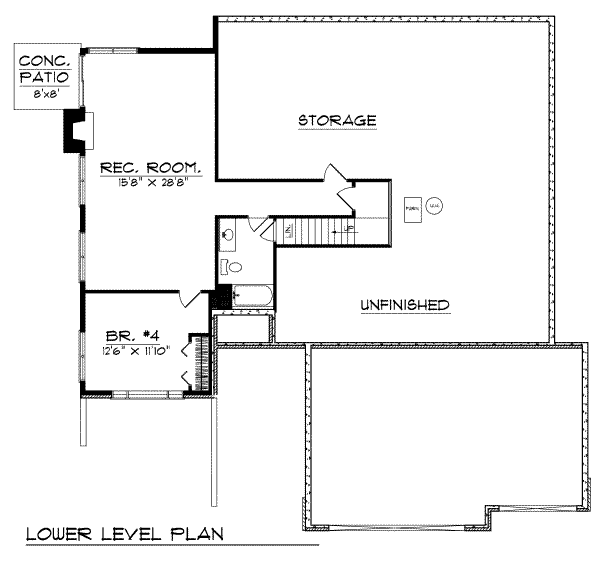 Traditional Floor Plan - Lower Floor Plan #70-359