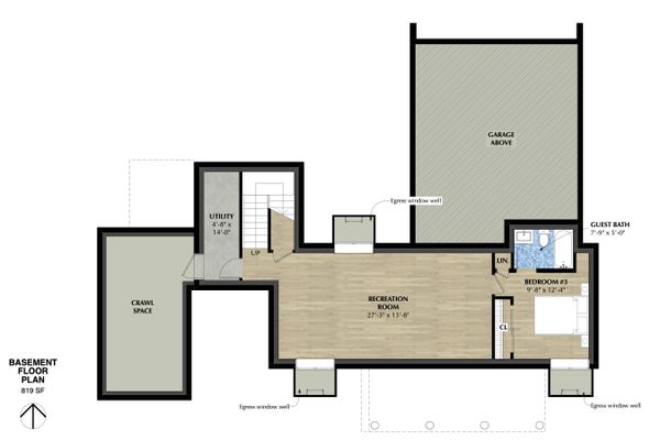 Modern Floor Plan - Lower Floor Plan #933-7