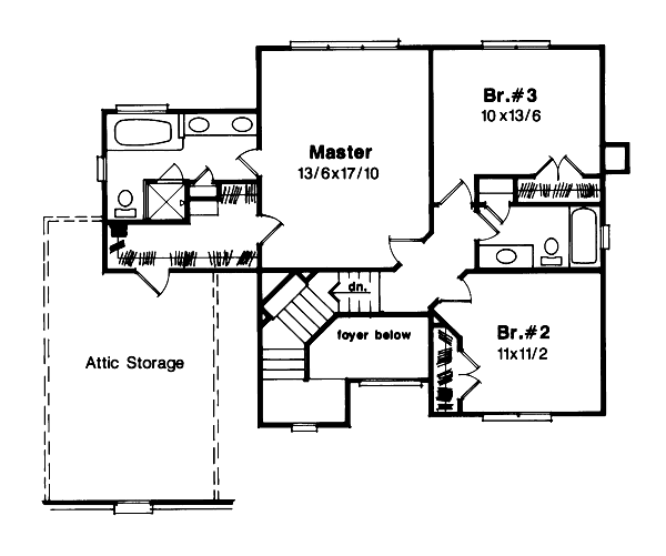 European Floor Plan - Upper Floor Plan #41-138