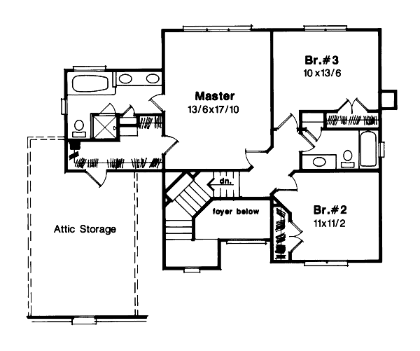 House Design - European Floor Plan - Upper Floor Plan #41-138