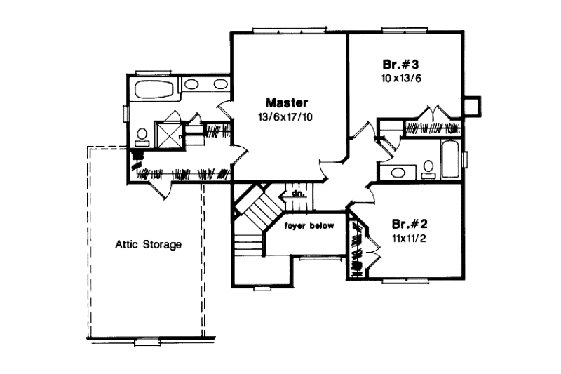 House Plan Design - Floor Plan - Upper Floor for European House Plan #41-138 - 3 bed, 2.5 bath