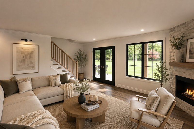House Design - Interior - Family Room for Farmhouse House Plan #1064-516 - 7 bed, 4 bath