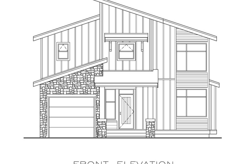 Architectural House Design - Exterior - Front Elevation 3 for Contemporary House Plan #1100-115 - 3 bed, 2.5 bath