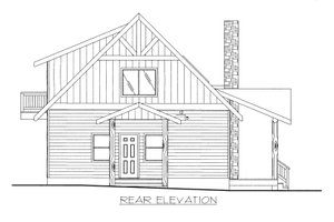 Exterior - Rear Elevation for Cabin House Plan #117-966 - 2 bed, 2 bath