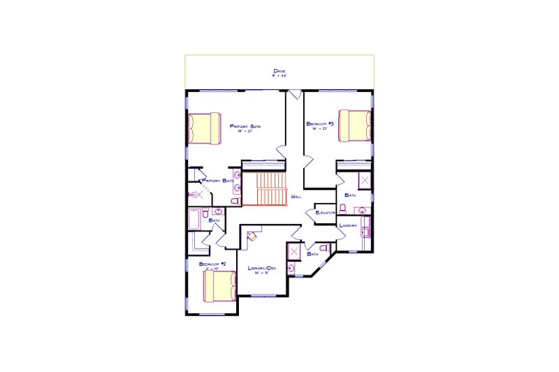 House Blueprint - Floor Plan - Other Floor for Beach House Plan #1115-7 - 6 bed, 8.5 bath