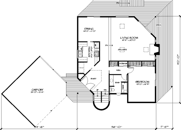 House Plan Design - Modern Floor Plan - Main Floor Plan #320-399