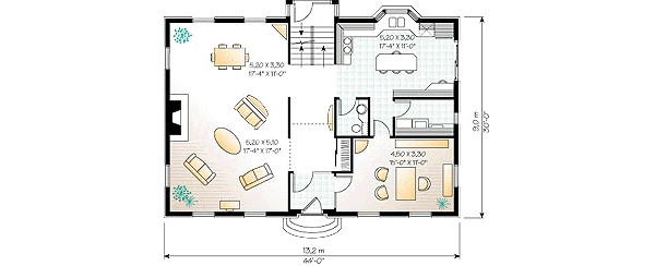 Architectural House Design - Colonial Floor Plan - Main Floor Plan #23-2111