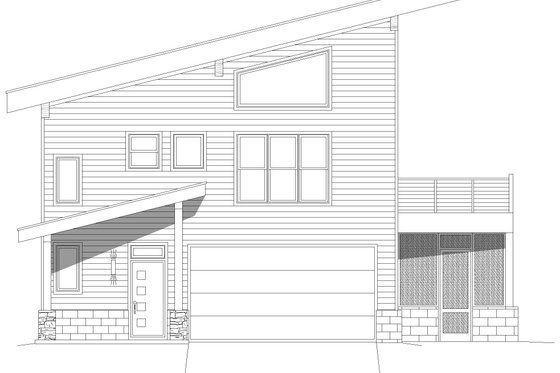 Exterior - Front Elevation 1 for Modern House Plan #932-608 - 3 bed, 2 bath