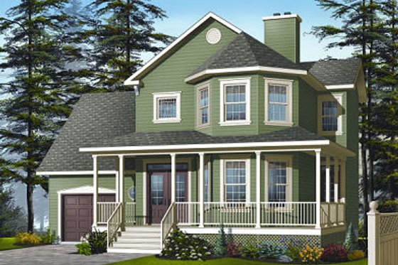 Exterior - Front Elevation 3 for Farmhouse House Plan #23-863 - 3 bed, 2.5 bath