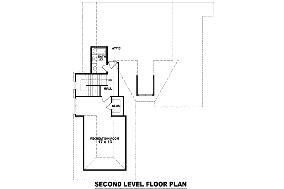 Floor Plan - Upper Floor for European House Plan #81-1318 - 3 bed, 3 bath