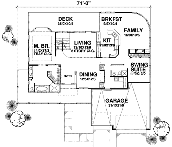 Country Floor Plan - Main Floor Plan #50-259
