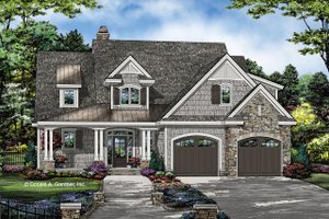 Country Exterior - Front Elevation Plan #929-1075