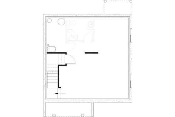 Floor Plan - Lower Floor for European House Plan #23-500 - 3 bed, 1.5 bath