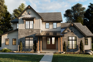 Exterior - Front Elevation 3 for Farmhouse House Plan #1093-8 - 4 bed, 2.5 bath