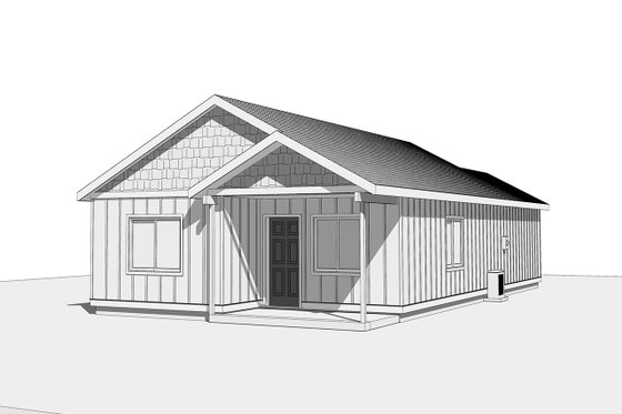 Exterior - Front Elevation 4 for Cottage House Plan #1099-7 - 2 bed, 2 bath