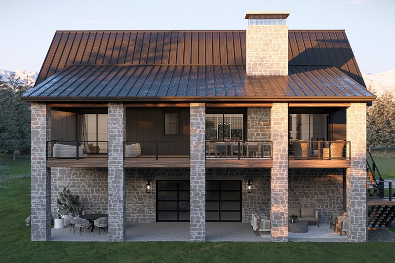 Architectural House Design - Exterior - Other Elevation 2 for Barndominium House Plan #455-818 - 3 bed, 2.5 bath