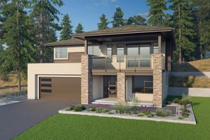 Contemporary Exterior - Front Elevation Plan #1100-37