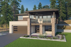 Architectural House Design - Contemporary Exterior - Front Elevation Plan #1100-37