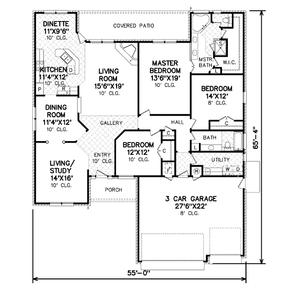 Traditional Floor Plan - Main Floor Plan #65-410