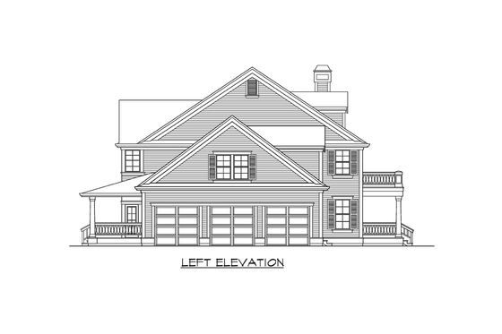 Exterior - Other Elevation 1 for Traditional House Plan #132-171 - 4 bed, 3.5 bath