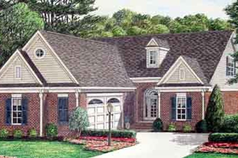 House Blueprint - Southern Exterior - Front Elevation Plan #34-184