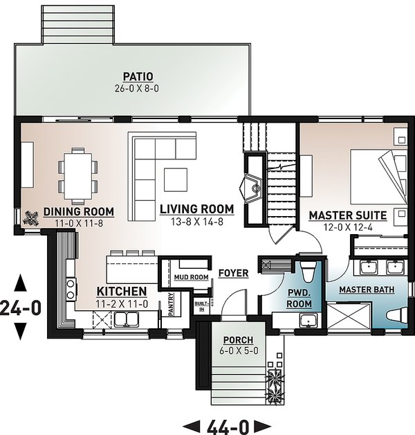 Home Plan - Contemporary Floor Plan - Main Floor Plan #23-2796