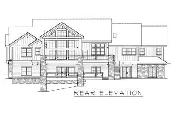 Exterior - Rear Elevation for Craftsman House Plan #112-145 - 4 bed, 3.5 bath