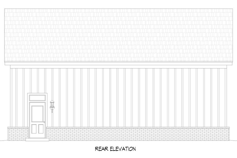 House Blueprint - Exterior - Rear Elevation for Country House Plan #932-1414, 0 bath