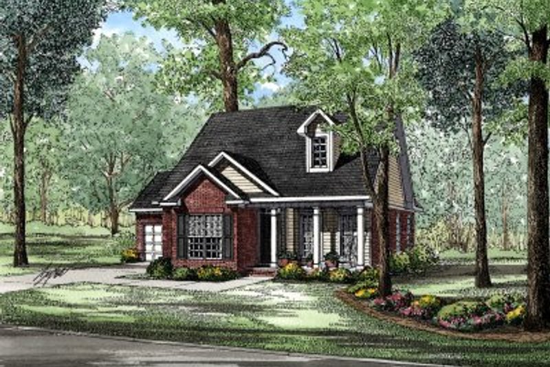 House Blueprint - Traditional Exterior - Front Elevation Plan #17-195