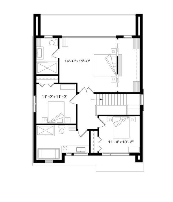 Home Plan - Contemporary Floor Plan - Upper Floor Plan #23-2646