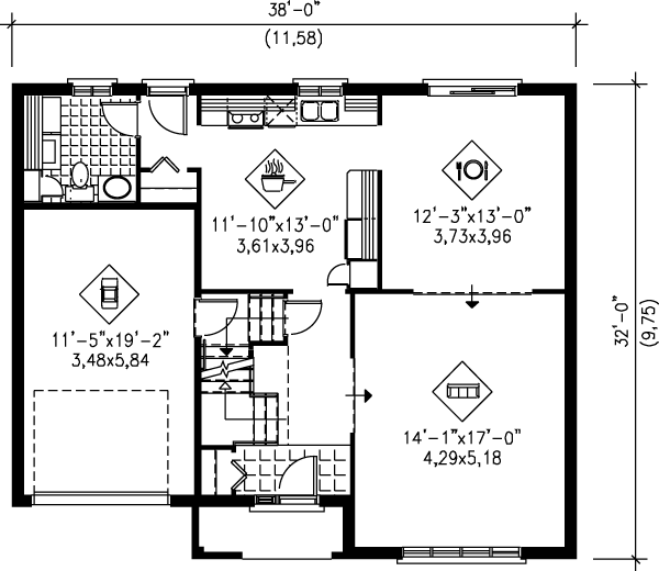 Traditional Floor Plan - Main Floor Plan #25-2235