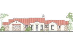 Exterior - Front Elevation 3 for Mediterranean House Plan #80-167 - 4 bed, 2.5 bath