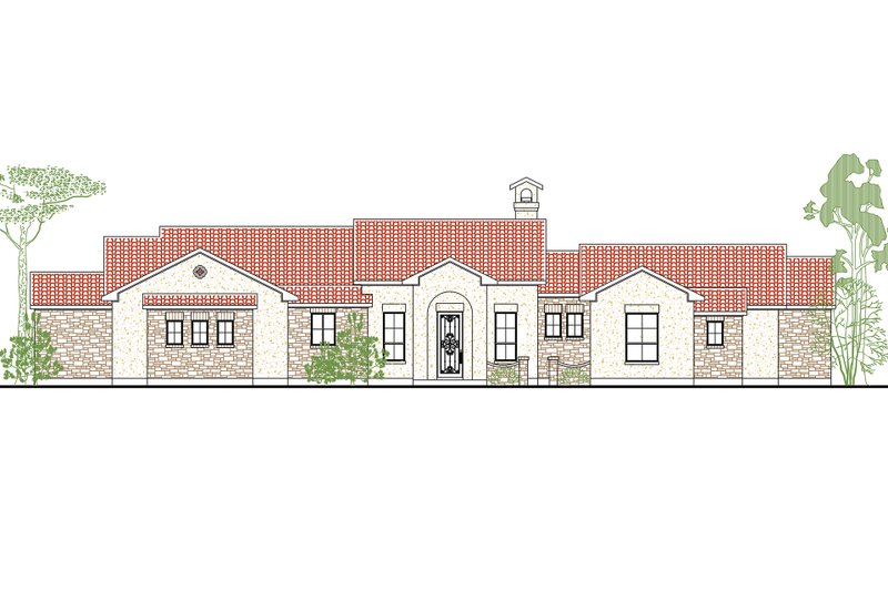 Dream House Plan - Exterior - Front Elevation 3 for Mediterranean House Plan #80-167 - 4 bed, 2.5 bath