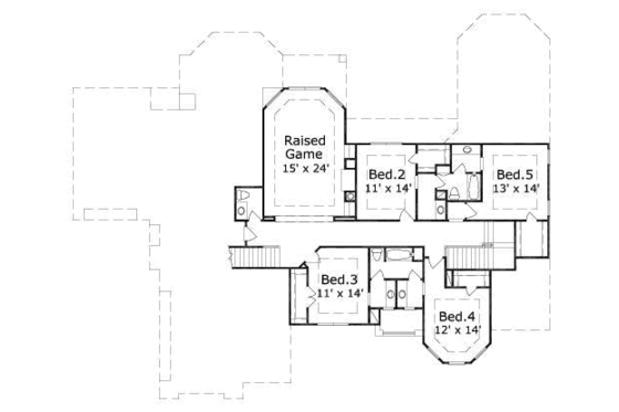 Floor Plan - Upper Floor for Traditional House Plan #411-160 - 5 bed, 5.5 bath