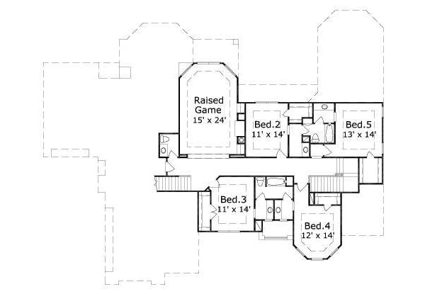 Traditional Floor Plan - Upper Floor Plan #411-160