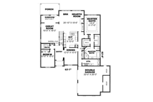 Floor Plan - Main Floor for European House Plan #34-228 - 3 bed, 3 bath