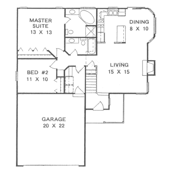 Architectural House Design - Traditional Floor Plan - Main Floor Plan #58-103