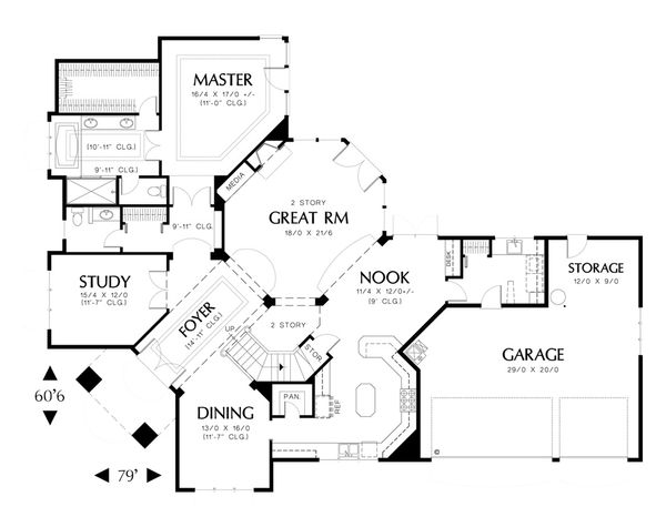 House Plan Design - Contemporary Floor Plan - Main Floor Plan #48-346