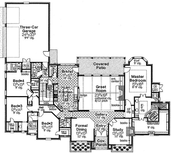 House Design - European Floor Plan - Main Floor Plan #310-678