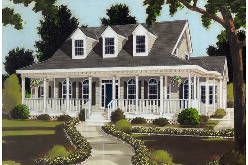 Home Plan - Southern Exterior - Front Elevation Plan #3-190