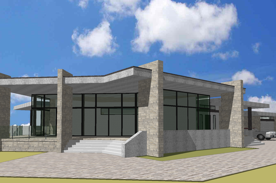 Exterior - Front Elevation for Modern House Plan #549-17 - 5 bed, 3 bath