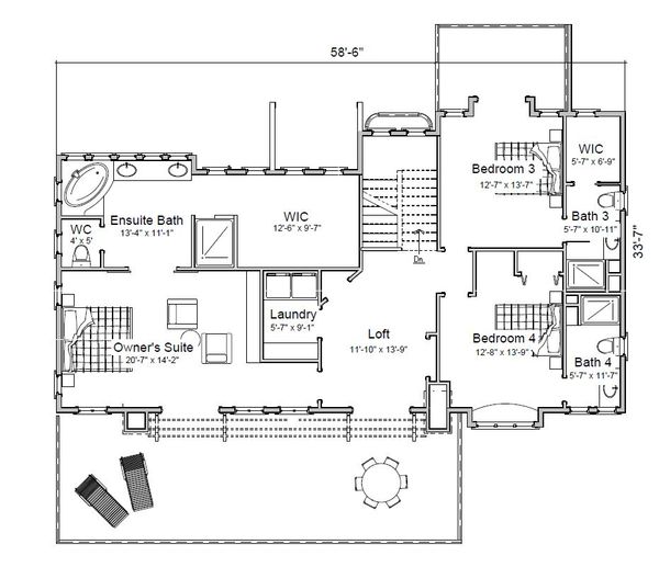 House Plan Design - Traditional Floor Plan - Upper Floor Plan #451-29