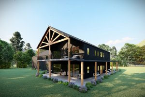 Barndominium Exterior - Front Elevation Plan #1107-24