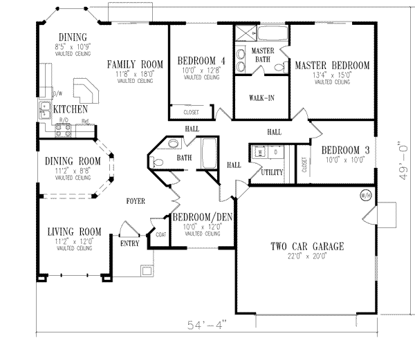 Adobe / Southwestern Floor Plan - Main Floor Plan #1-375