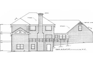 Exterior - Rear Elevation for European House Plan #10-249 - 4 bed, 2.5 bath