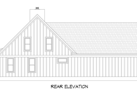 Exterior - Rear Elevation for Southern House Plan #932-858 - 2 bed, 2.5 bath