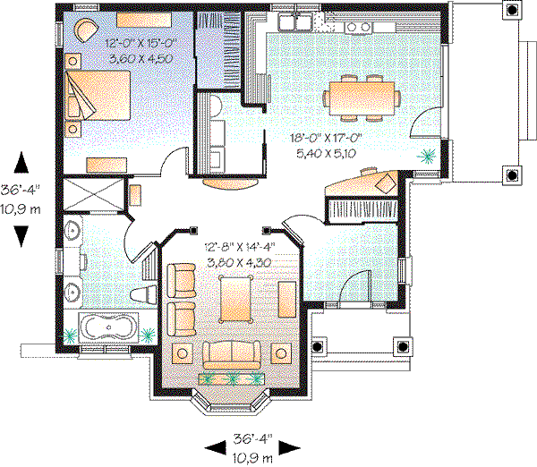 Architectural House Design - Cottage Floor Plan - Main Floor Plan #23-621