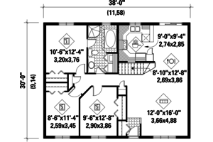 Floor Plan - Main Floor for Country House Plan #25-4803 - 3 bed, 1 bath